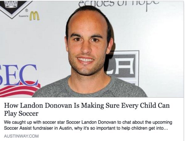 How Landon Donovan Is Making Sure Every Child Can Play Soccer